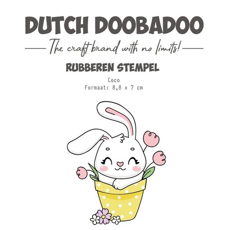 Dutch Doobadoo Happy Easter Rubber Stamp Coco (497.004.032) (OUTLET)