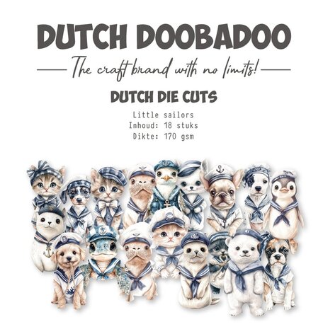 Dutch Doobadoo Waves at the Sea A7 Dutch Collage Die-Cuts Little Sailors (18pcs) (474.007.509) (OUTLET)