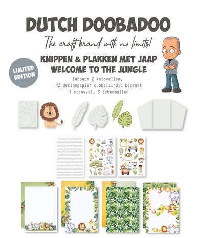 Dutch Doobadoo Crafty Kit Knippen en Plakken met Jaap - Welcome to the Jungle (473.013.004) (OUTLET)
