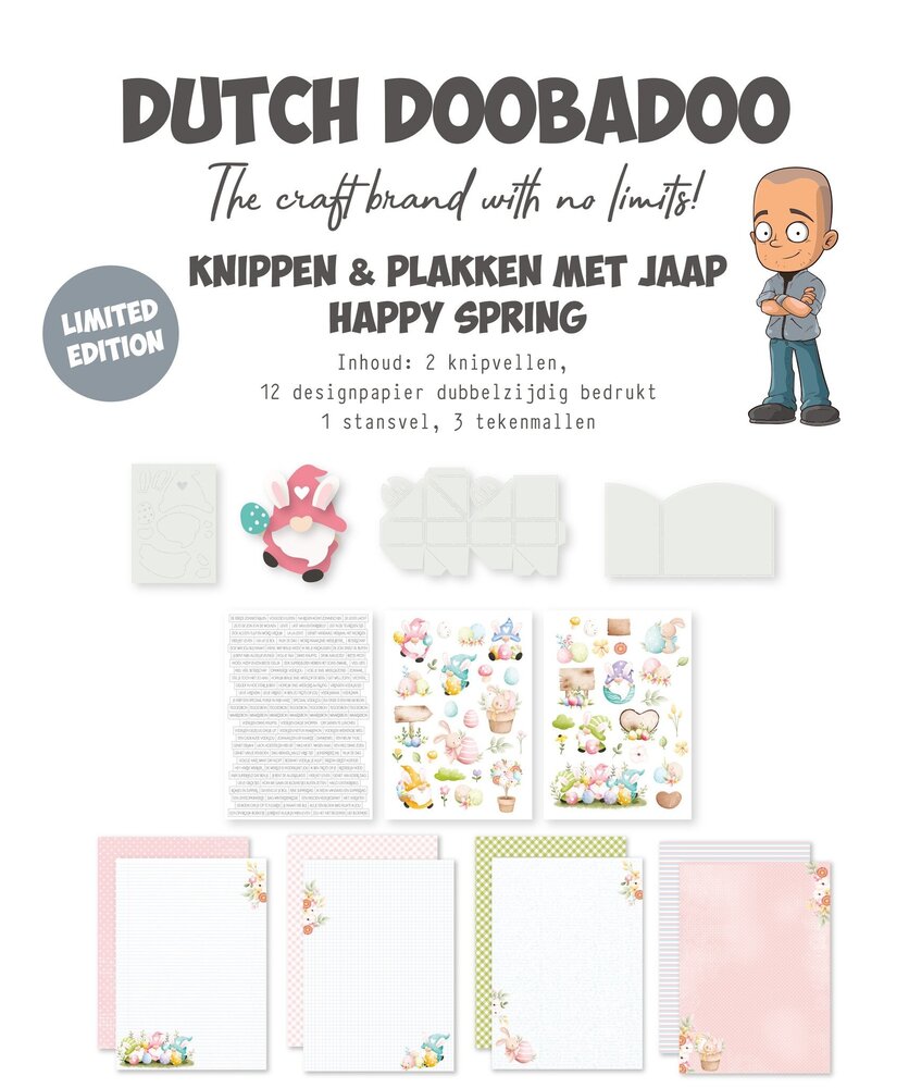 Dutch Doobadoo Crafty Kit Knippen en Plakken met Jaap - Happy Spring (473.013.003) (OUTLET)