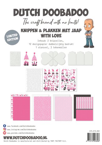 Dutch Doobadoo Crafty Kit Knippen en Plakken met Jaap - With Love (473.013.002) (OUTLET)