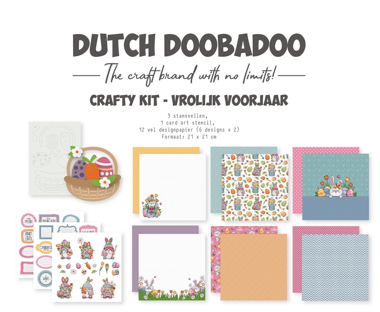 Dutch Doobadoo Crafty Kit Vrolijk Voorjaar (473.005.060) (OUTLET)