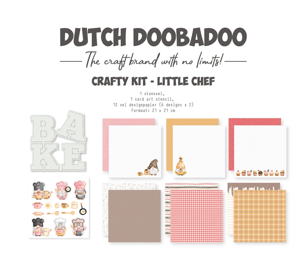 Dutch Doobadoo Crafty Kit Little Chef 21x21cm (473.005.053) (OUTLET)