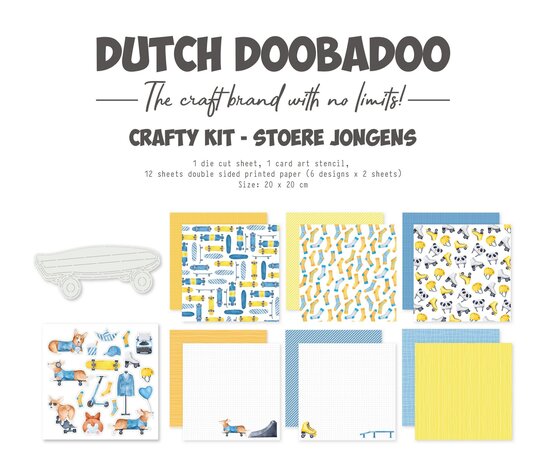 Dutch Doobadoo Crafty Kit Stoere Jongens (473.005.046) (OUTLET)