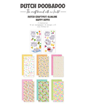Dutch Doobadoo Crafty Kit Slimline Happy Hippo (473.005.044) (OUTLET)