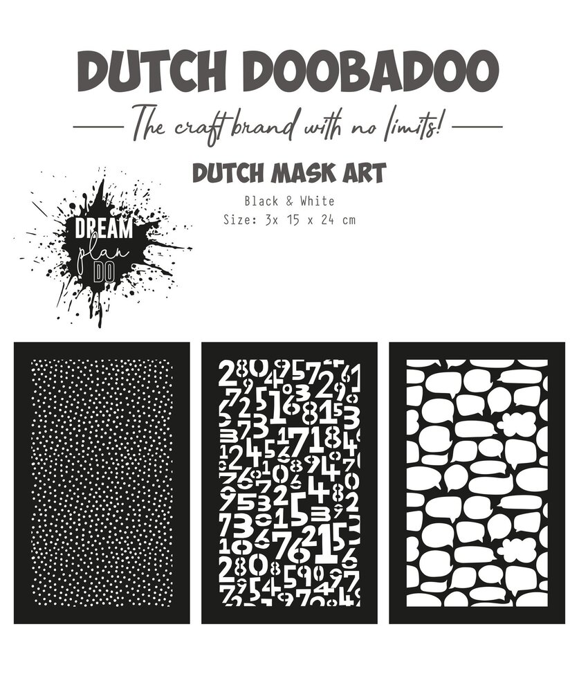 Dutch Doobadoo Dutch Mask Art A5 Black & White Dream Plan Do (3pcs) (470.784.225) (OUTLET) Dutch Doobadoo Dutch Mask Art A5 Black & White Dream Plan Do (3pcs) (470.784.225) (OUTLET)