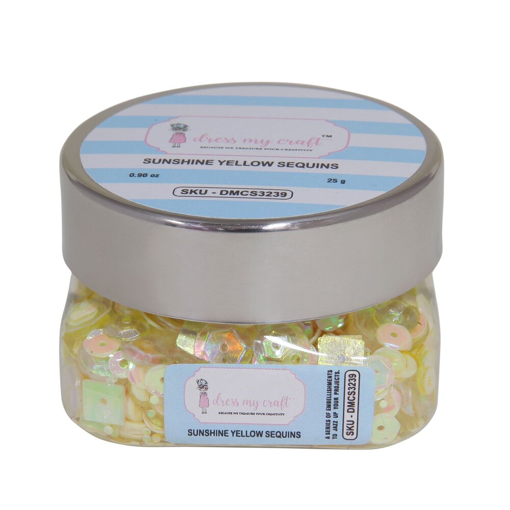Dress My Craft Sequins Sunshine Yellow 25g (DMCS3239) (OUTLET) Dress My Craft Sequins Sunshine Yellow 25g (DMCS3239) (OUTLET)
