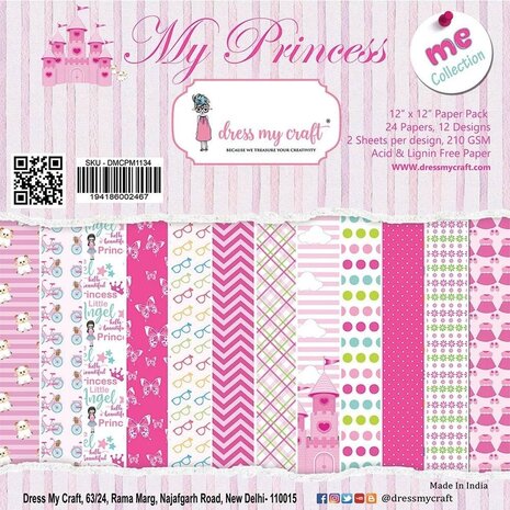 Dress My Craft My Princess 12x12 Inch Paper Pad (DMCPM1134) (OUTLET)