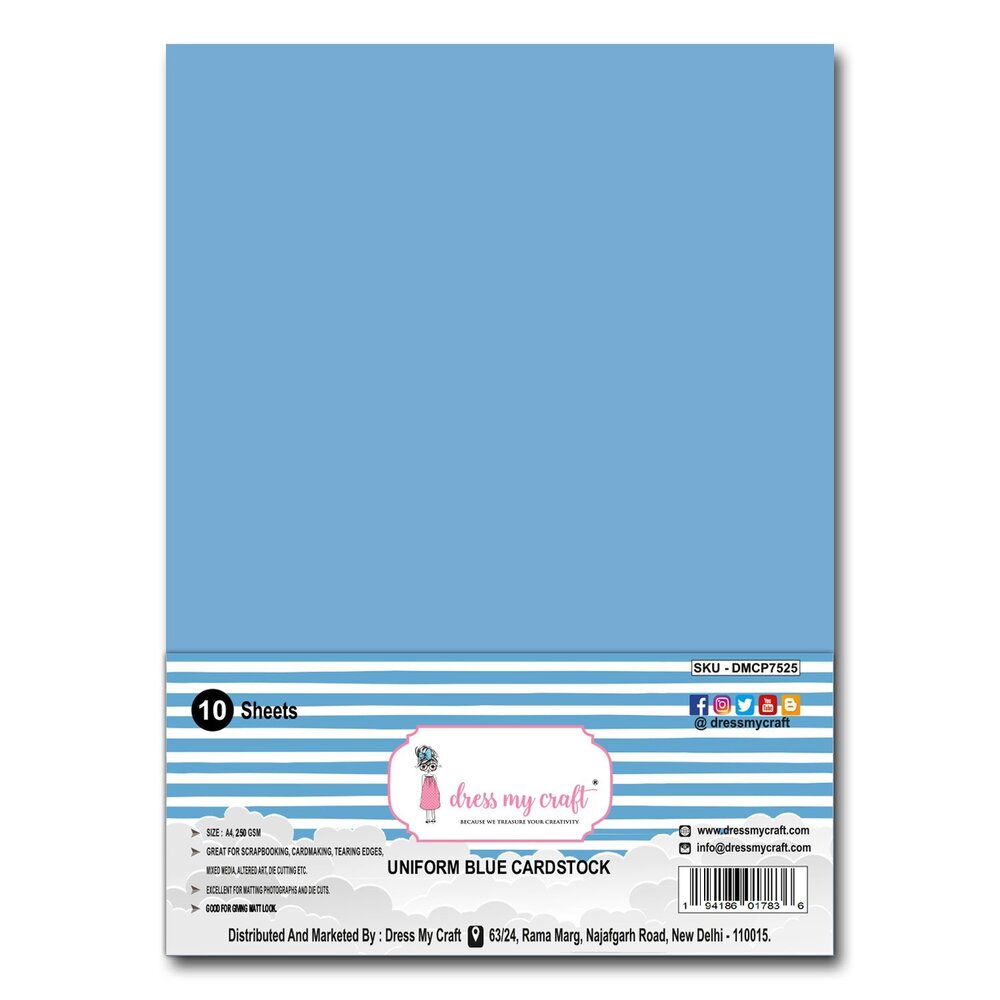 Dress My Craft Uniform Blue A4 Cardstock (10sheets) (DMCP7525) (OUTLET) Dress My Craft Uniform Blue A4 Cardstock (10sheets) (DMCP7525) (OUTLET)