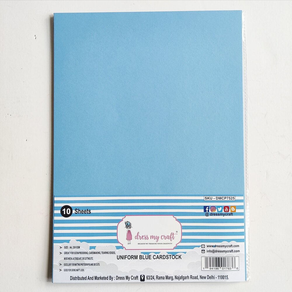Dress My Craft Uniform Blue A4 Cardstock (10sheets) (DMCP7525) (OUTLET) Dress My Craft Uniform Blue A4 Cardstock (10sheets) (DMCP7525) (OUTLET)