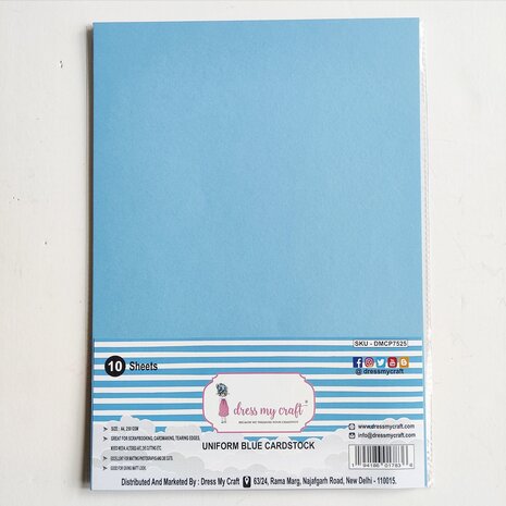 Dress My Craft Uniform Blue A4 Cardstock (10sheets) (DMCP7525) (OUTLET) Dress My Craft Uniform Blue A4 Cardstock (10sheets) (DMCP7525) (OUTLET)