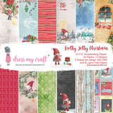 Dress My Craft Holly Jolly Christmas 12x12 Inch Paper Pad (DMCP7371) (OUTLET)