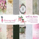 Dress My Craft Wall of Roses 12x12 Inch Paper Pad (DMCP7228) (OUTLET)
