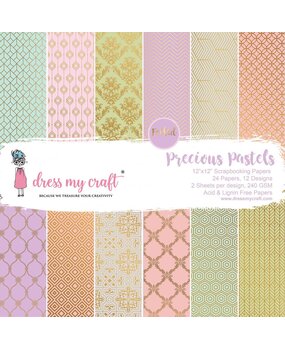 Dress My Craft Precious Pastels 12x12 Inch Paper Pad (DMCP5963) (OUTLET)