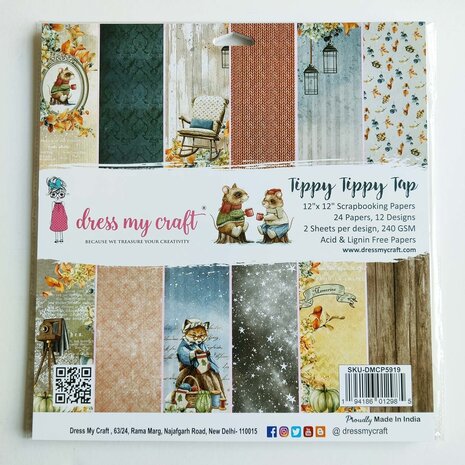 Dress My Craft Tippy Tippy Tap 12x12 Inch Paper Pad (DMCP5919) (OUTLET)