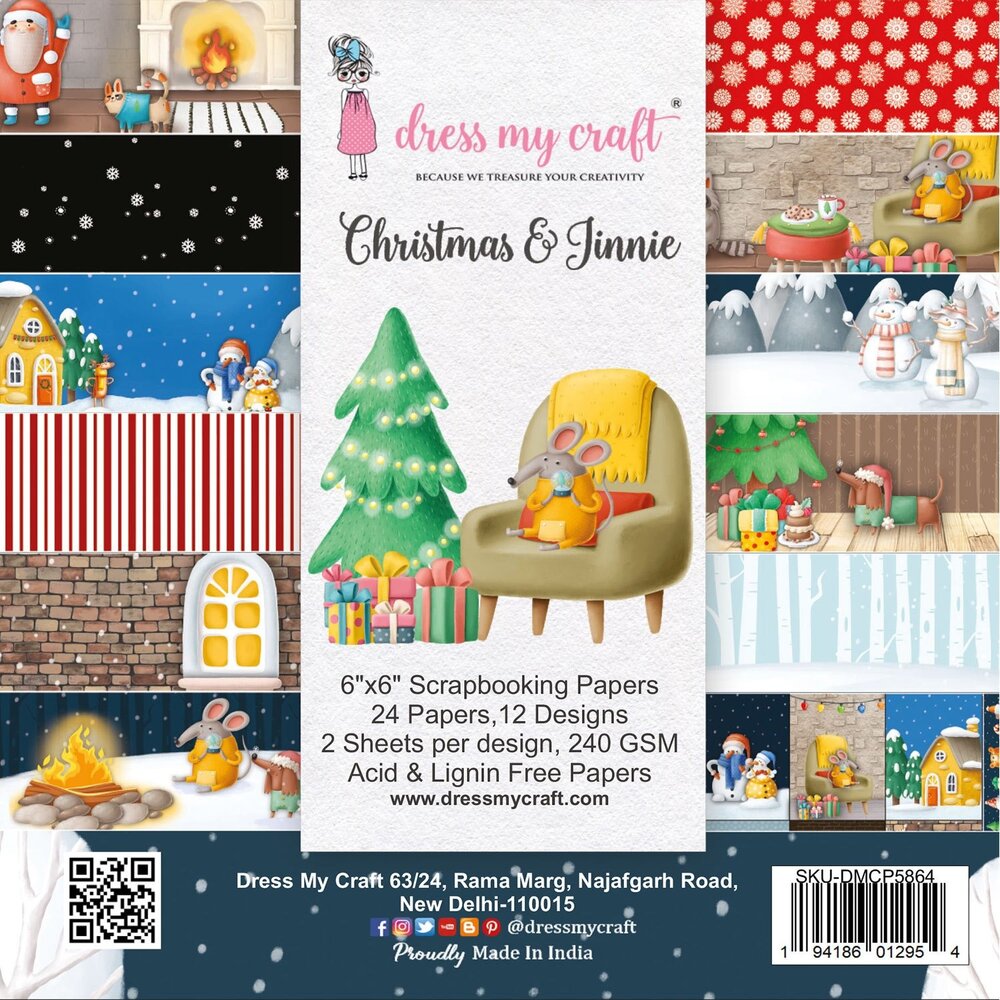 Dress My Craft Christmas & Jinnie 6x6 Inch Paper Pad (DMCP5864) (OUTLET) Dress My Craft Christmas & Jinnie 6x6 Inch Paper Pad (DMCP5864) (OUTLET)
