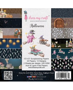 Dress My Craft Halloween 12x12 Inch Paper Pad (DMCP5622) (OUTLET)
