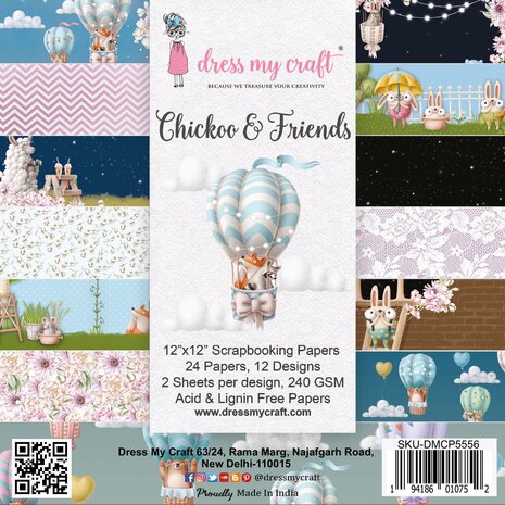 Dress My Craft Chickoo & Friends 12x12 Inch Paper Pad (DMCP5556) (OUTLET) Dress My Craft Chickoo & Friends 12x12 Inch Paper Pad (DMCP5556) (OUTLET)