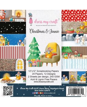 Dress My Craft Christmas & Jinnie 12x12 Inch Paper Pad (DMCP5523) (OUTLET)