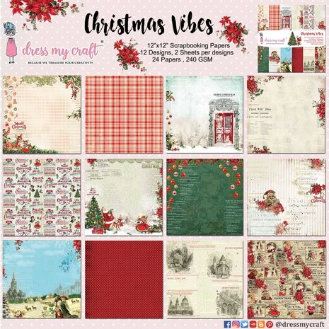 Dress My Craft Christmas Vibes 6x6 Inch Paper Pad (DMCP5358) (OUTLET)
