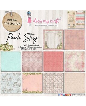 Dress My Craft Peach Story 12x12 Inch Paper Pad (DMCP4302) (OUTLET)