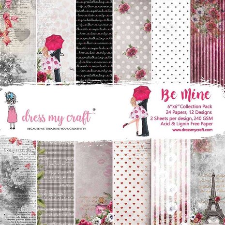 Dress My Craft Be Mine 6x6 Inch Paper Pad (DMCP2564) (OUTLET)