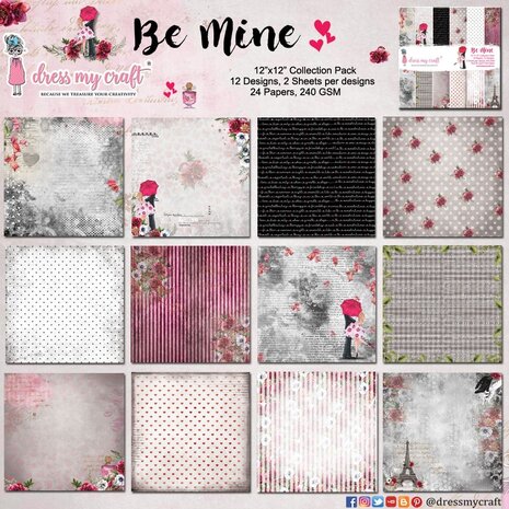 Dress My Craft Be Mine 6x6 Inch Paper Pad (DMCP2564) (OUTLET)