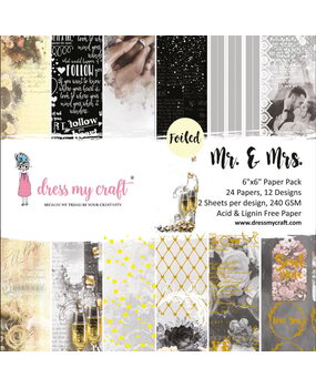 Dress My Craft Mr. & Mrs 6x6 Inch Paper Pad (DMCP2531) (OUTLET)