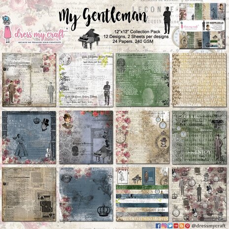 Dress My Craft My Gentleman 12x12 Inch Paper Pad (DMCP2333) (OUTLET) Dress My Craft My Gentleman 12x12 Inch Paper Pad (DMCP2333) (OUTLET)