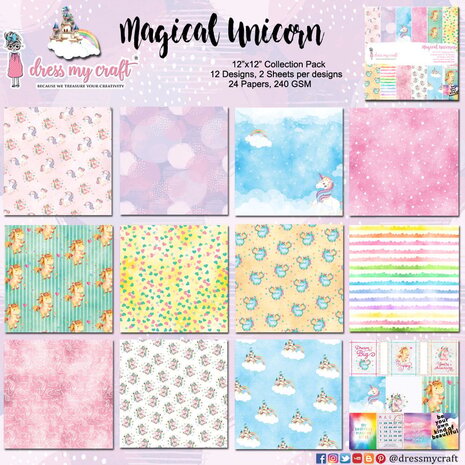 Dress My Craft Magical Unicorn 12x12 Inch Paper Pad (DMCP1838) (OUTLET) Dress My Craft Magical Unicorn 12x12 Inch Paper Pad (DMCP1838) (OUTLET)