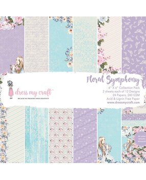 Dress My Craft Floral Symphony 6x6 Inch Paper Pad (DMCP1673) (OUTLET)