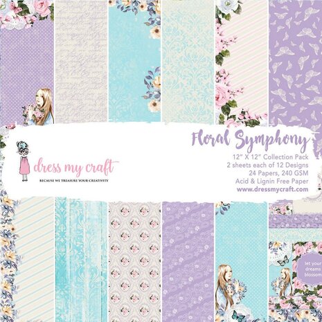Dress My Craft Floral Symphony 12x12 Inch Paper Pad (DMCP1662) (OUTLET) Dress My Craft Floral Symphony 12x12 Inch Paper Pad (DMCP1662) (OUTLET)