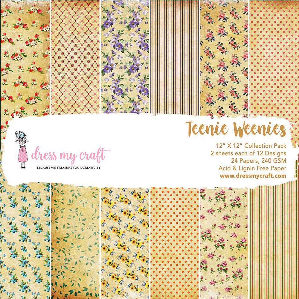 Dress My Craft Teenie Weenies 12x12 Inch Paper Pad (DMCP1398) (OUTLET)