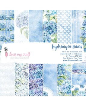 Dress My Craft Hydrangea Lawns 12x12 Inch Paper Pad (DMCP1134) (OUTLET)