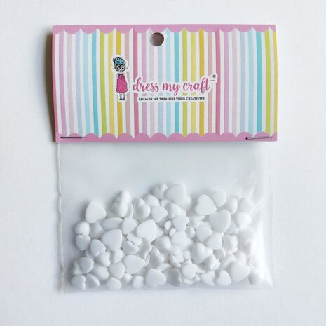 Dress My Craft Droplets Heart Snow White Assorted 8g (DMCFA5178) (OUTLET)