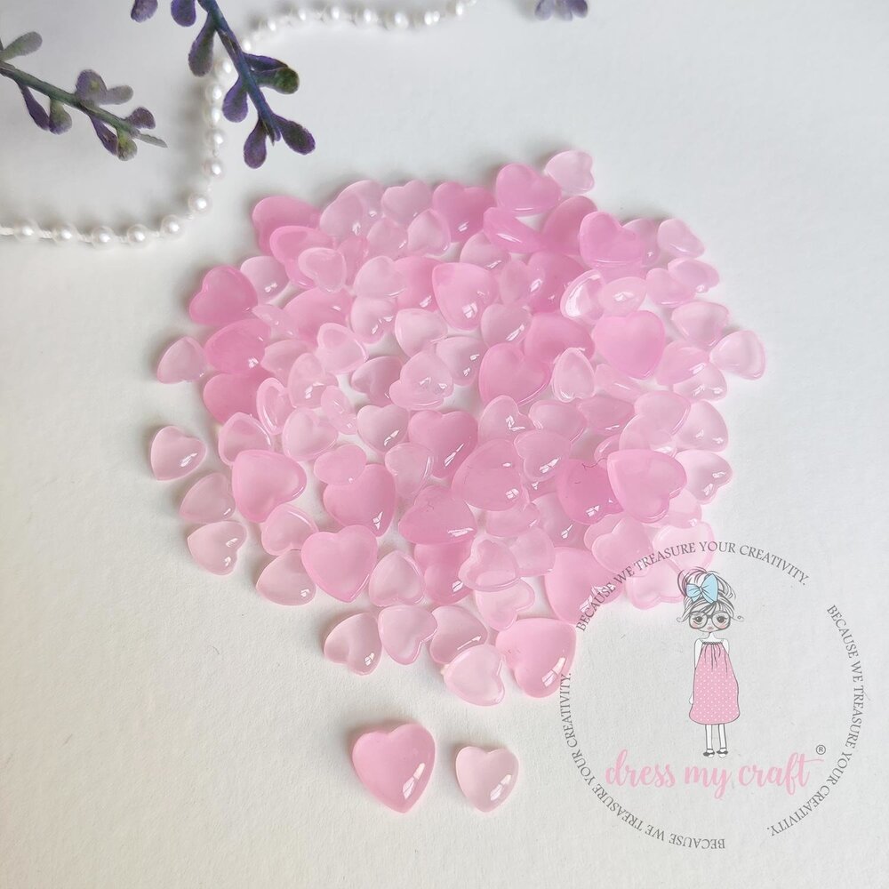 Dress My Craft Droplets Heart Pastel Pink Assorted 8g (DMCFA5134) (OUTLET)