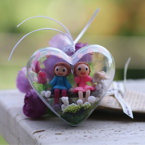 Dress My Craft Plastic Ball Heart 6.5cm (5pcs) (DMCFA4496) (OUTLET)