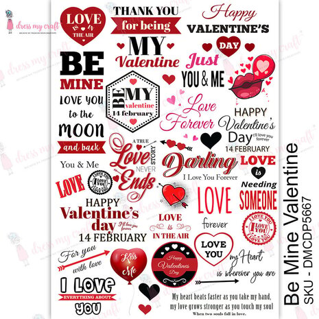 Dress My Craft Transfer Me Be Mine Valentine (DMCDP5667) (OUTLET)