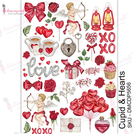 Dress My Craft Transfer Me Cupid & Hearts (DMCDP5656) (OUTLET)