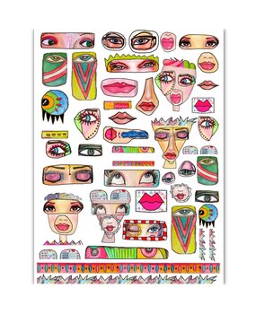 Dress My Craft Transfer Me Abstract Faces (DMCDP4644) (OUTLET)