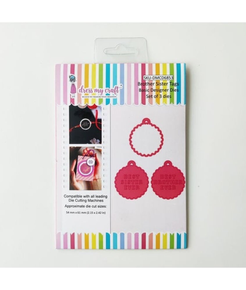 Dress My Craft Cutting Die Basic Designer Brother Sister Tags (DMCD6853) (OUTLET)