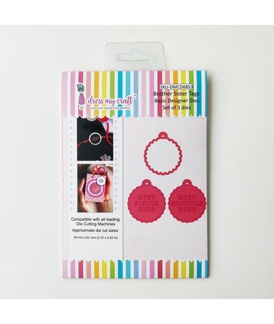 Dress My Craft Cutting Die Basic Designer Brother Sister Tags (DMCD6853) (OUTLET)