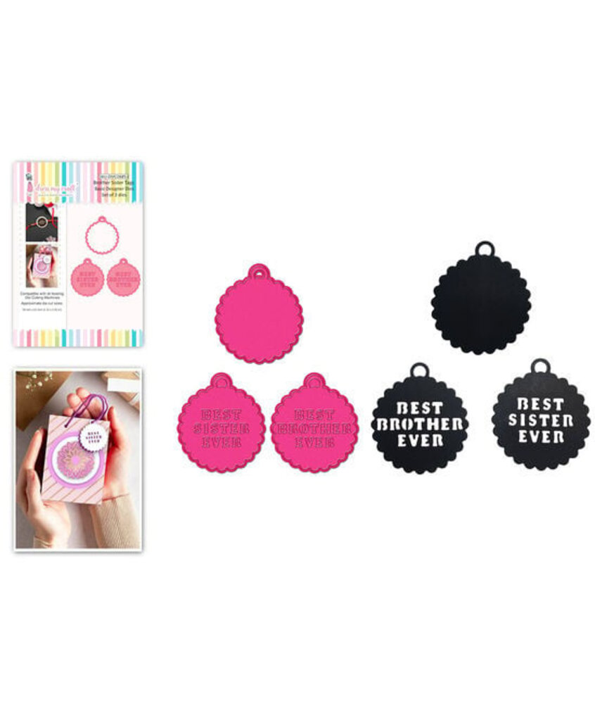 Dress My Craft Cutting Die Basic Designer Brother Sister Tags (DMCD6853) (OUTLET)