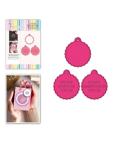 Dress My Craft Cutting Die Basic Designer Brother Sister Tags (DMCD6853) (OUTLET)