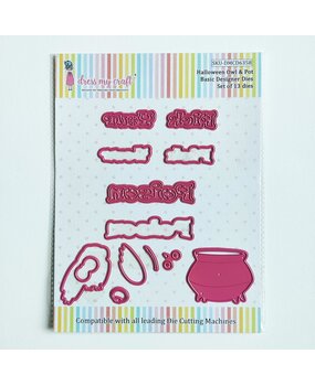 Dress My Craft Cutting Die Basic Designer Halloween Owl & Pot (DMCD6358) (OUTLET)