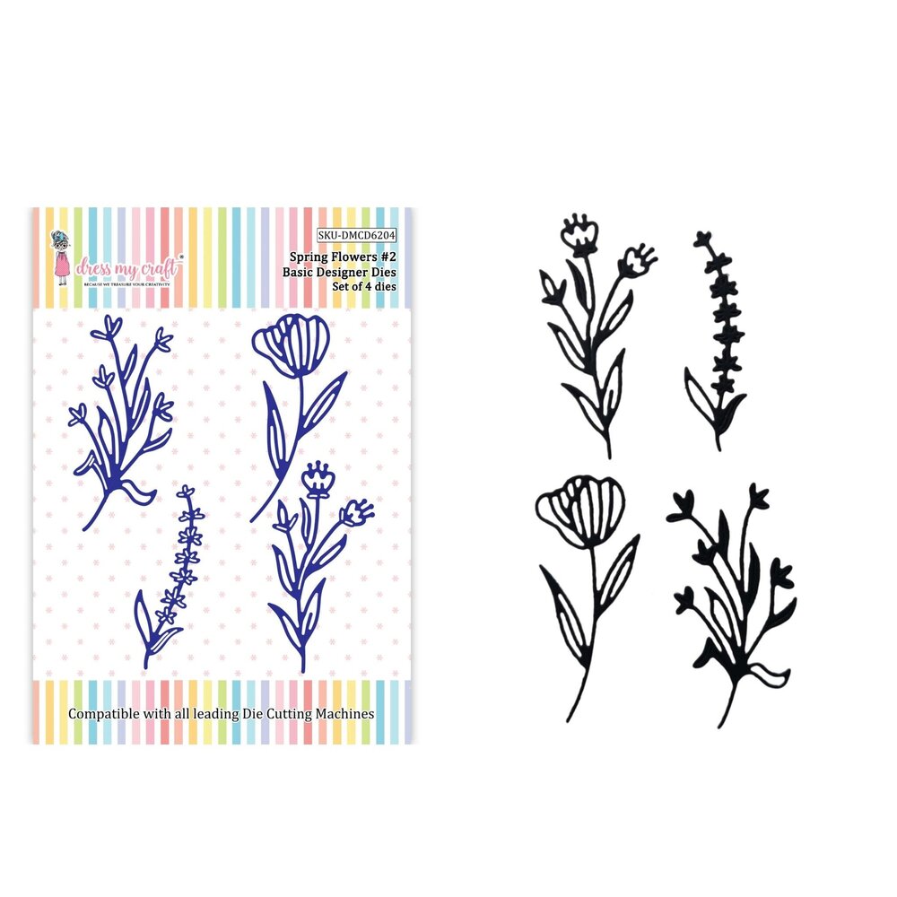 Dress My Craft Cutting Die Basic Designer Spring Flowers #2 (DMCD6204) (OUTLET) Dress My Craft Cutting Die Basic Designer Spring Flowers #2 (DMCD6204) (OUTLET)