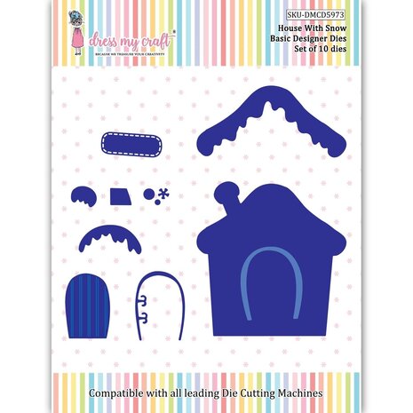 Dress My Craft Cutting Die Basic Designer House With Snow (DMCD5973) (OUTLET) Dress My Craft Cutting Die Basic Designer House With Snow (DMCD5973) (OUTLET)