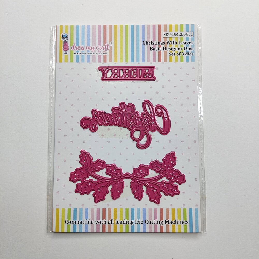 Dress My Craft Cutting Die Basic Designer Christmas With Leaves (DMCD5951) (OUTLET)