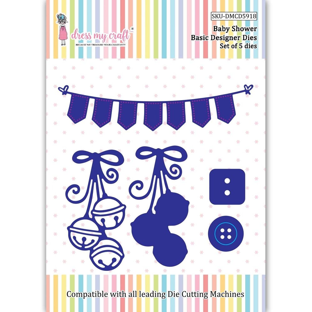 Dress My Craft Cutting Die Basic Designer Baby Shower (DMCD5918) (OUTLET) Dress My Craft Cutting Die Basic Designer Baby Shower (DMCD5918) (OUTLET)