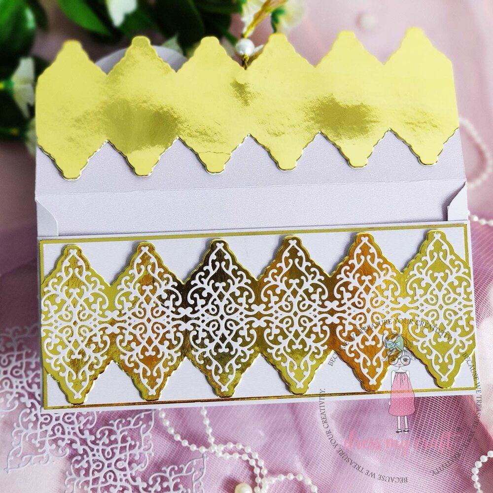 Dress My Craft Cutting Die Border Long Damask (DMCD5555) (OUTLET)